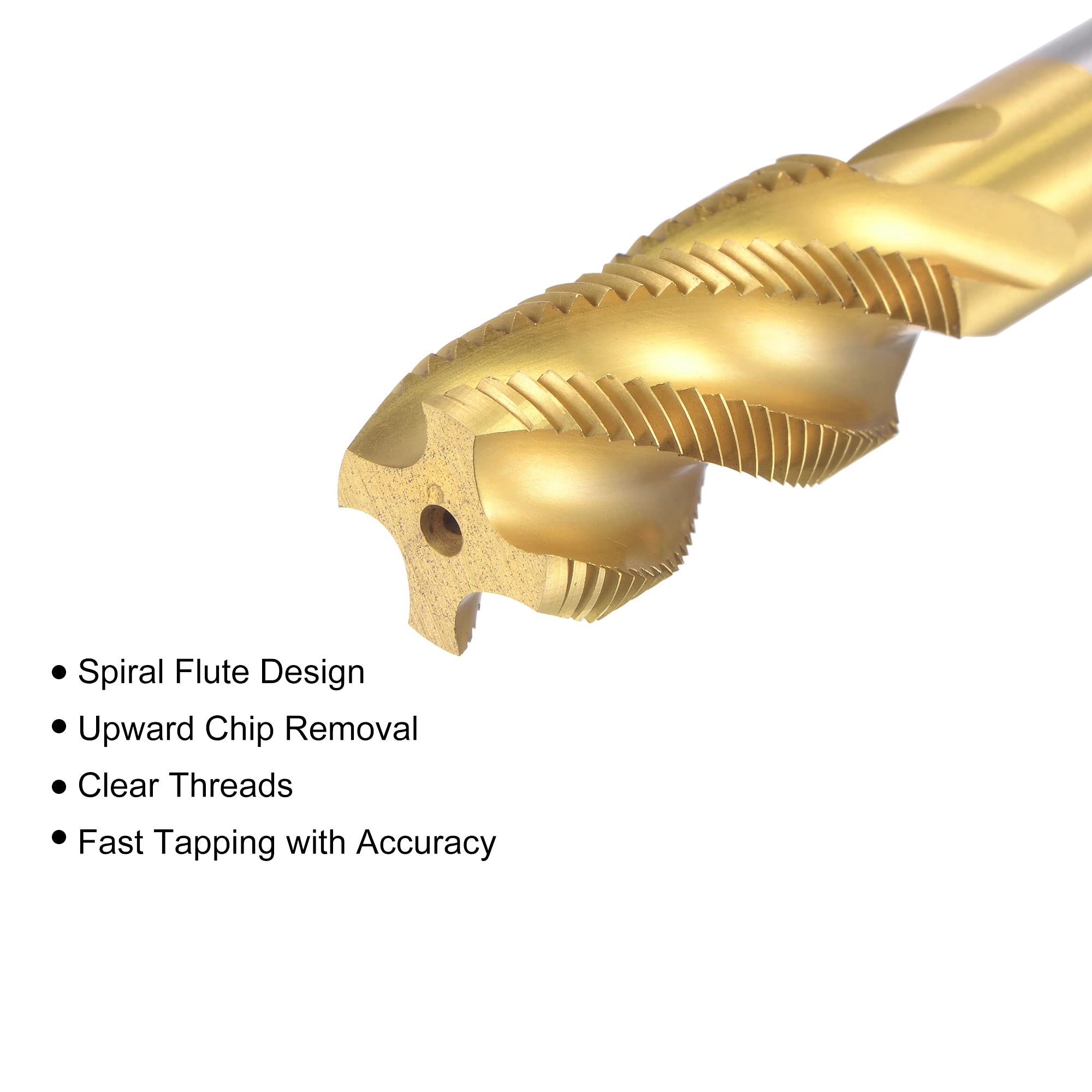 sourcing map Spirale Cannelure Fil Taraud M18 x 1.5 Metric HSS Haute Vitesse Acier Titane Plaqué Machine Fil Vis Taraud 4 Cannelures Tapotement Outil H2 Tolérance