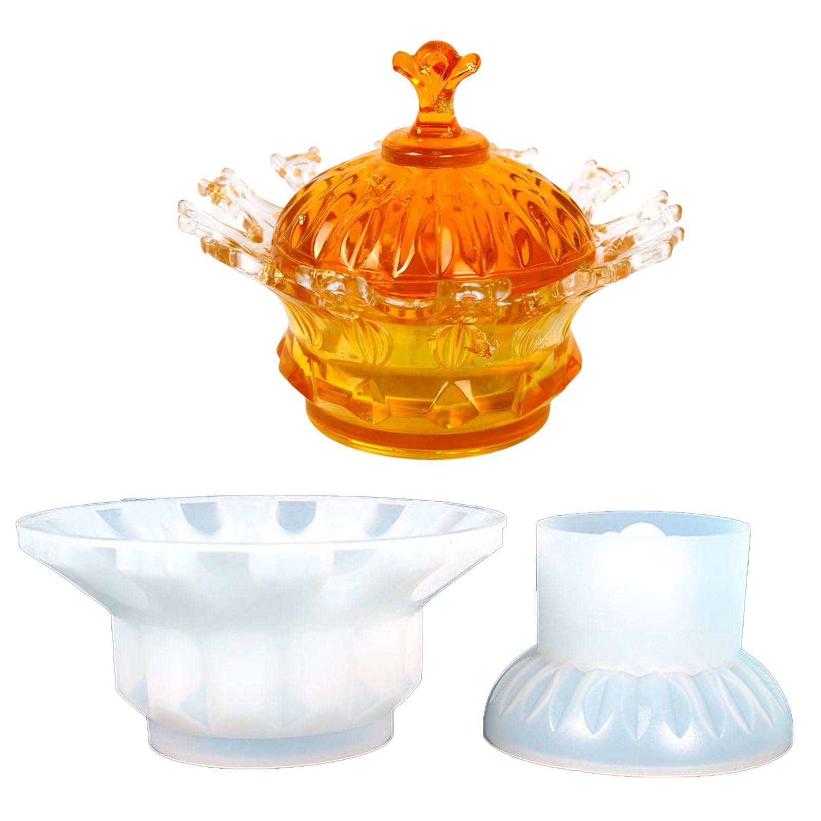 Yhplxyuus Resin Jewelry Case Silicone Molds with Lid Cup Silicone for Jewellry Case Christmas Decoration Making Molds