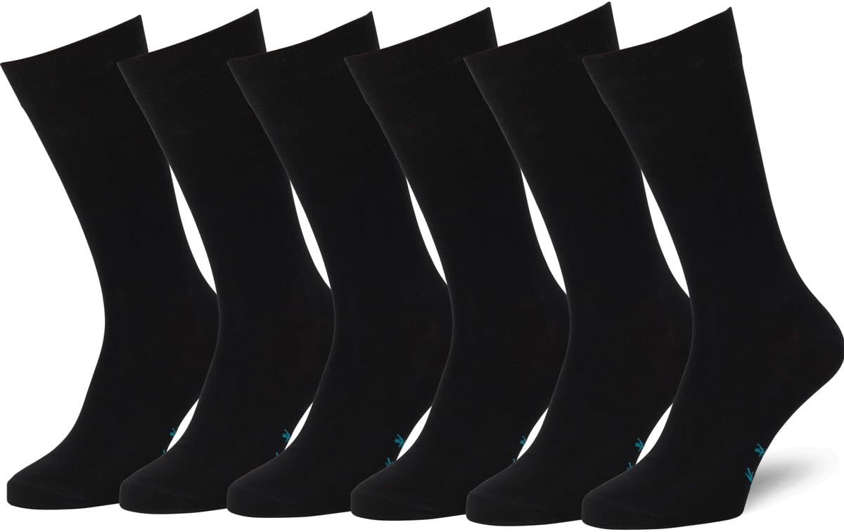 Easton Marlowe Men's 6pk Classic Cotton Solid & Patterned Dress Socks