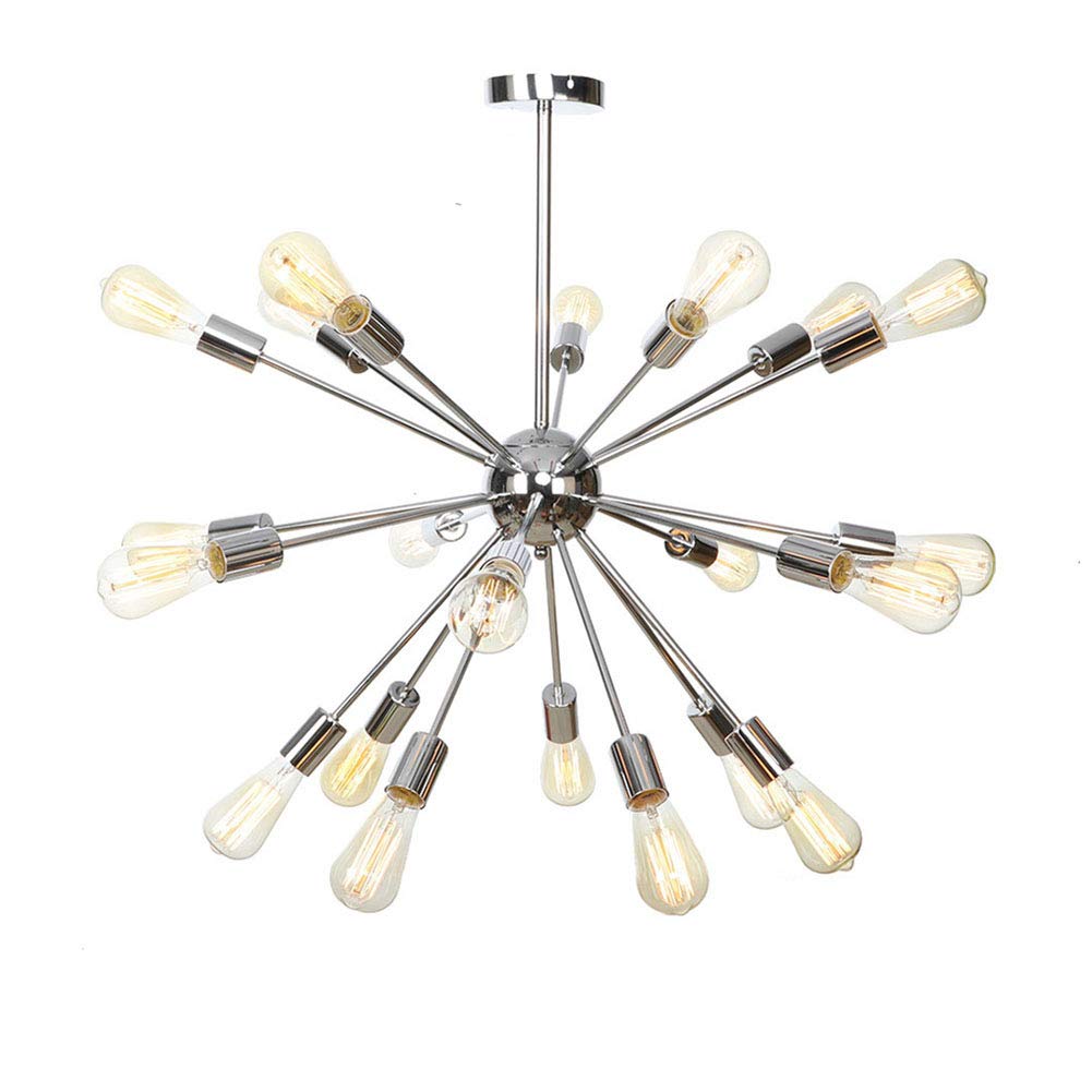 SYAXVOM 9 hts Sputnik Chandeliers Chrome Mid Century Modern Chandelier Pendant ht Industrial Vintage Ceiling For Living Room Dining Bedroom Foyer-Chrome 21 heads