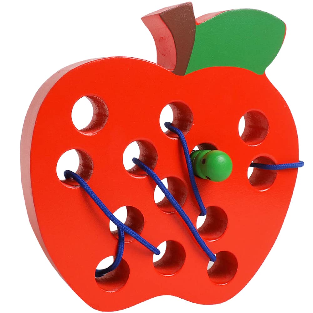Amazon.com: Wooden Lacing Apple Threading Toy Wood Lace Block Puzzle  Airplane Car Travel Game Toys Fine Motor Skills Activity Learning  Montessori Educational Gift for Toddlers Baby Kids 2 3 4 Years Old,