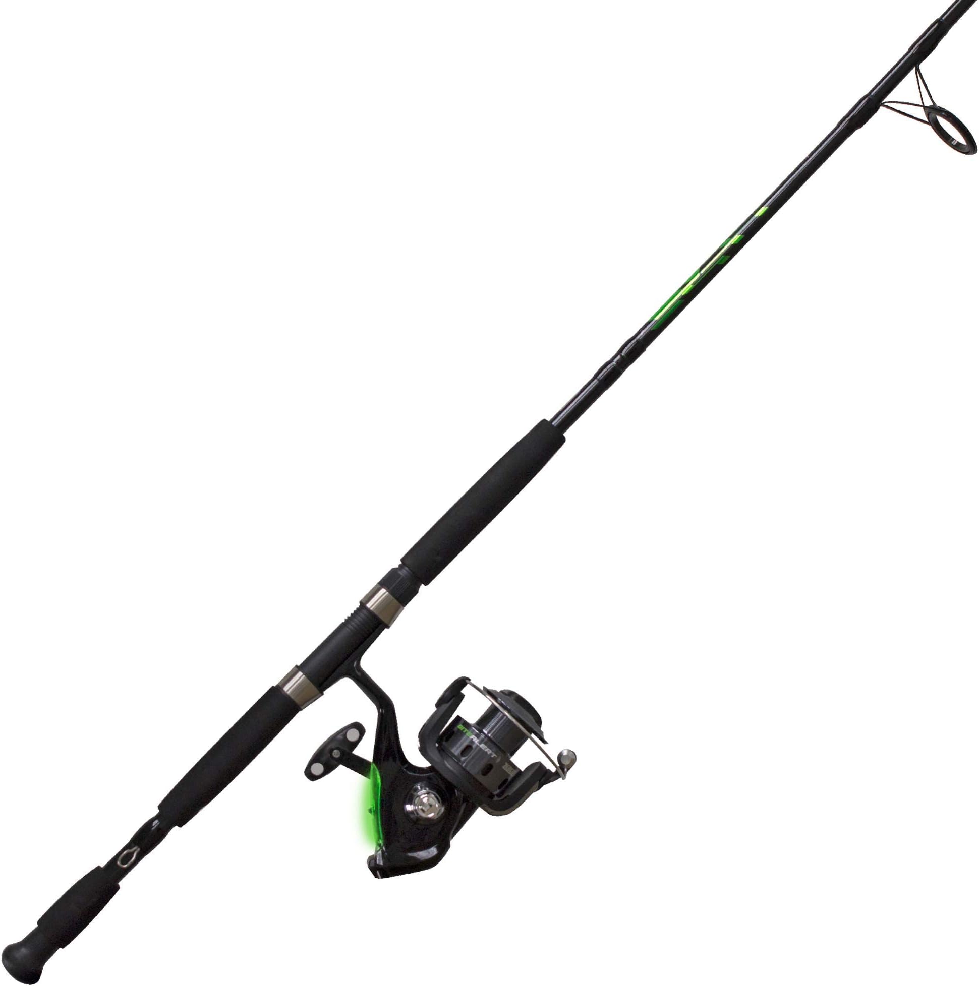 Zebco Bite Alert Spinning Reel and Fishing Rod 2-Piece Combo, Extended EVA Handle, Instant Anti-Reverse Clutch, Size 60 Reel,