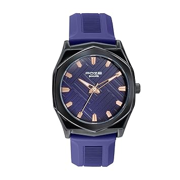Sonata Poze 8 Quartz Analog with D.Blue Dial D. Blue Silicon Strap Watch for Men - SP70107NP01W