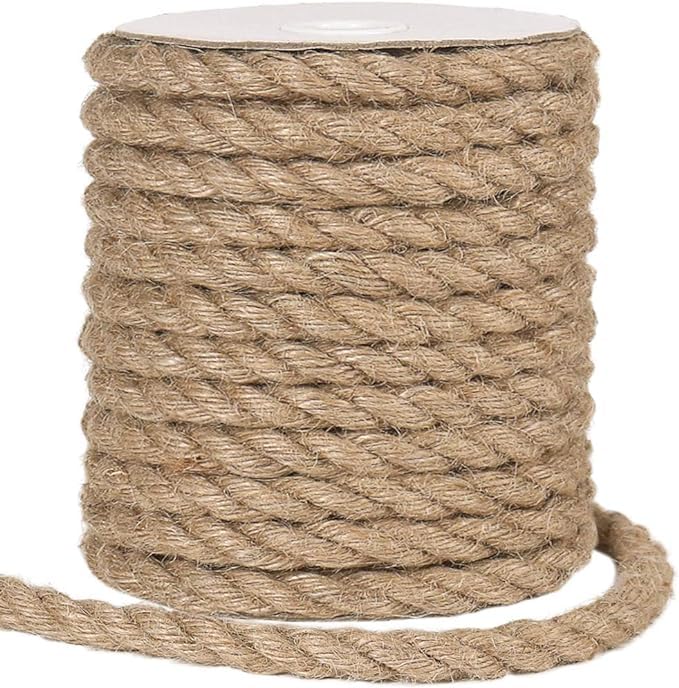 Natural Hessian Jute Twine Cord - 2mm, 6mm, 12mm Wide String for Crafts, Floristry Supplies, Gift Wrapping, Garden and Wedding, Brown String for DIY Projects (Natural, 10m) -Craft Queen LTD