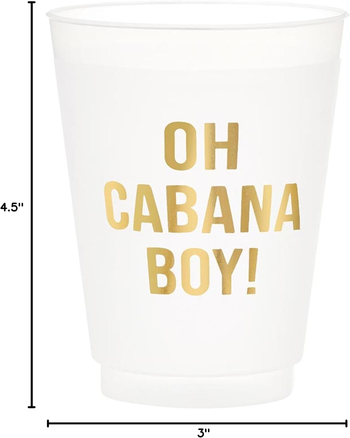 Slant Party Supplies Plastic Cups - 8-Count Reusable Frosted Drink Glasses, 16-Ounce, Oh Cabana Boy image 3