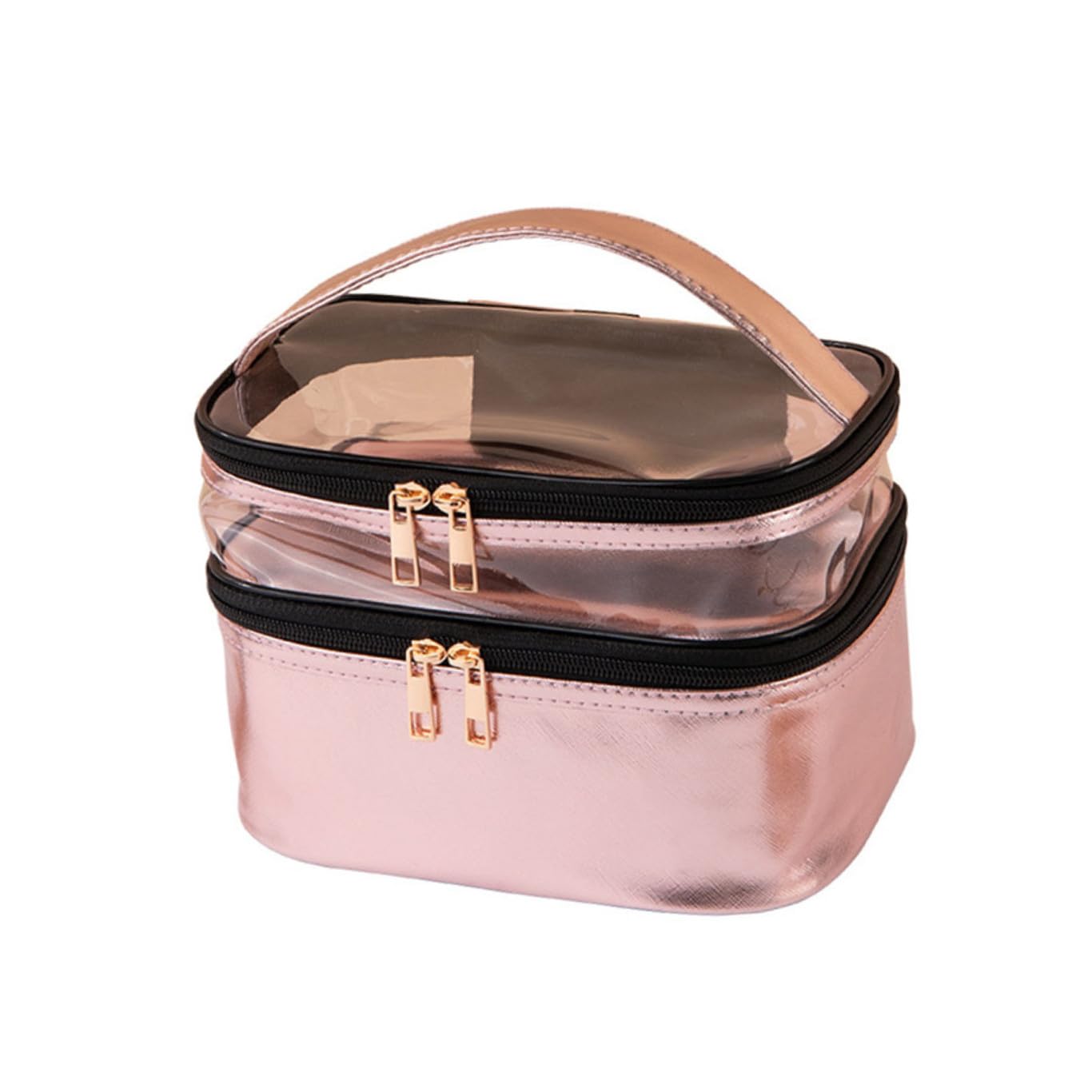 Happyyami Bolsa De Cosméticos Portátil Doble Neceser De Viaje para Maquillaje Ligero