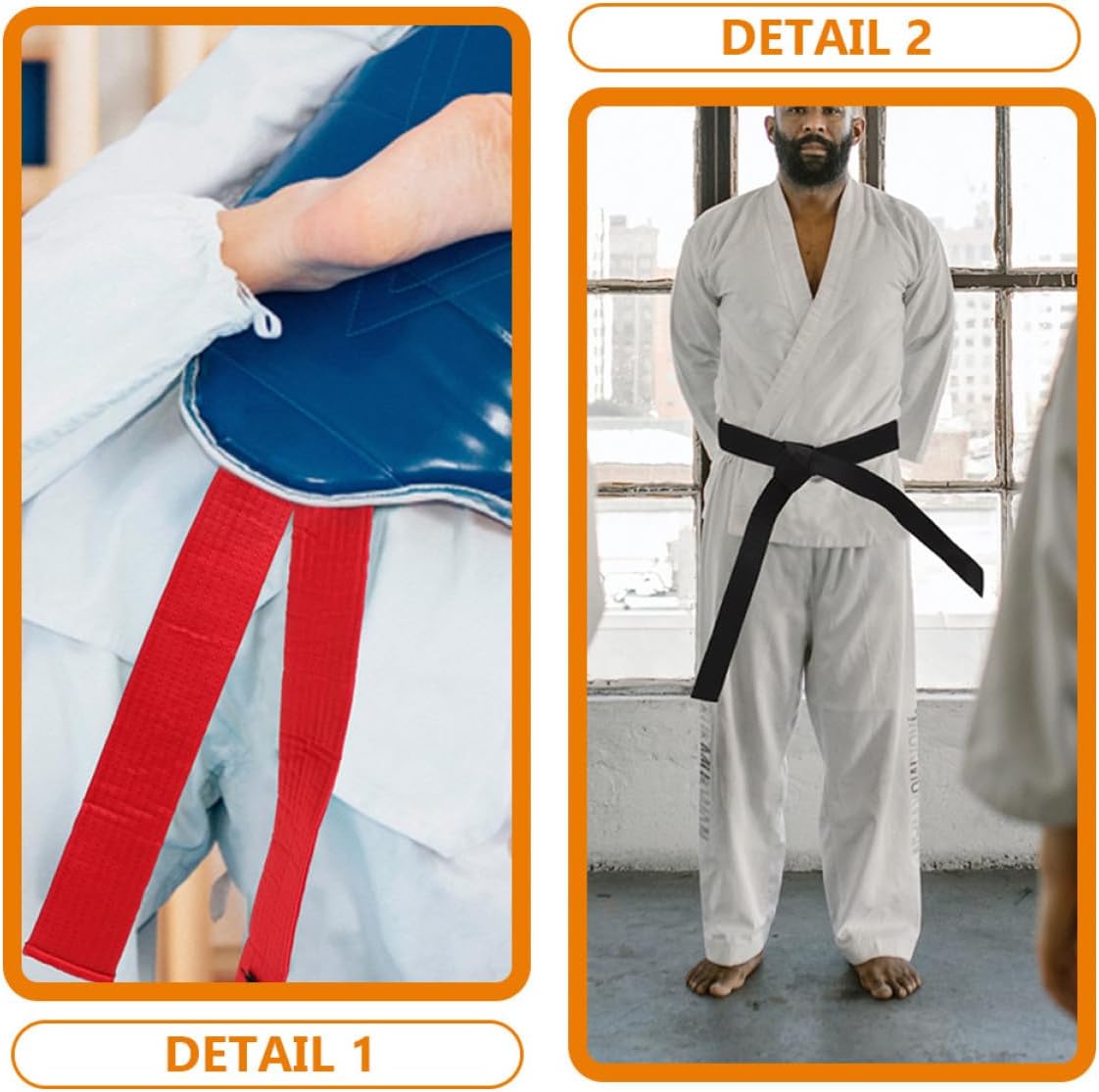 VANZACK 3pcs Taekwondo Martial Art Belts Cotton Waist Wrap Set 2.2m for Karate Training and Ranking