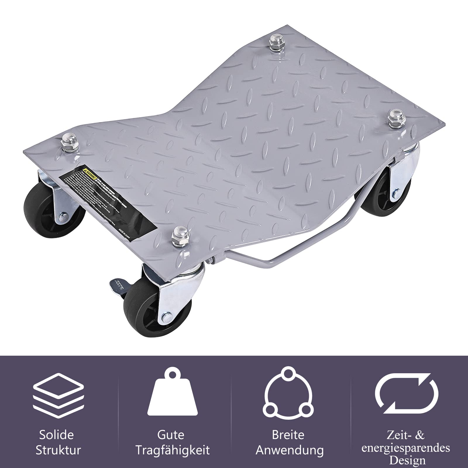 COSTWAY 4 sztuki, 680 kg na platformę, maks. szerokość opony 30 cm, skrzynia biegów, podnośnik do samochodów, ciężarówek, traktorów, mobilnej platformy opon, szary