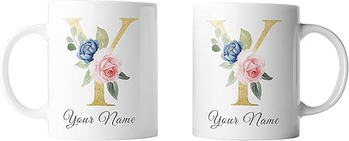 Miniatura 2 de Livado Taza de café personalizada, regalo para mujeres, monograma con nombre y inicial linda taza de café