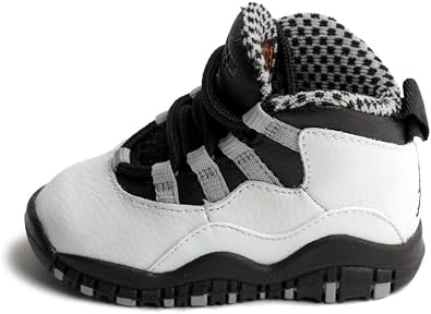 Amazon.com: Jordan bebé Retro 10 blanco/BLACK-LIGHT acero grey-varsity rojo  310808 – 103, negro, SM Ropa : Ropa, Zapatos y Joyería