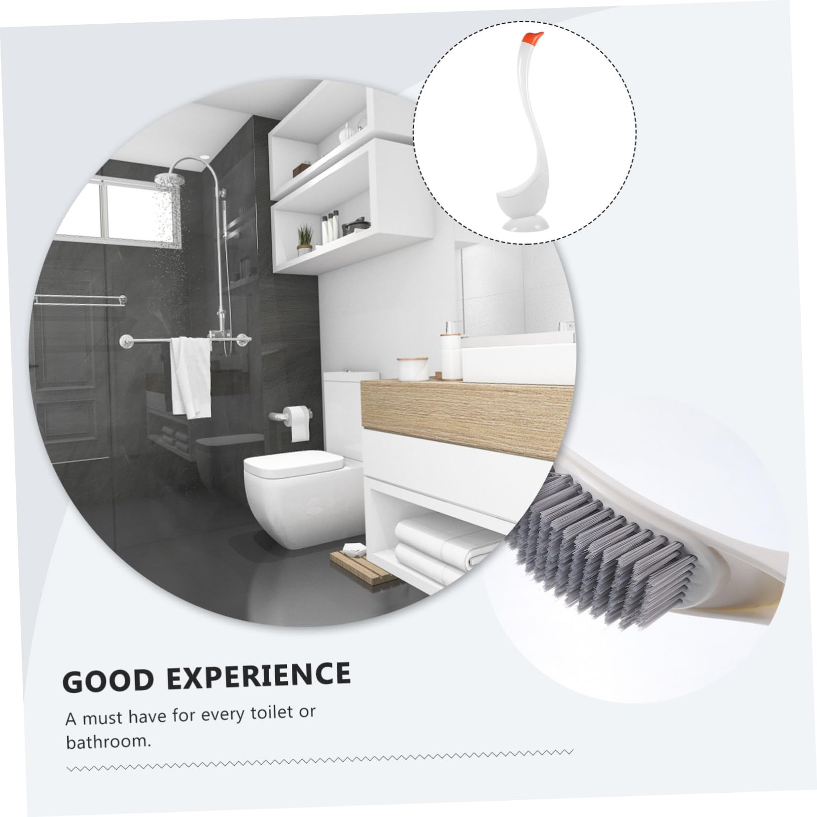 Scopino per WC con Supporto Setole Morbide Set da Spazzola Pulizia Bagno Ergonomico per Casa Hotel Ufficio Dormitori