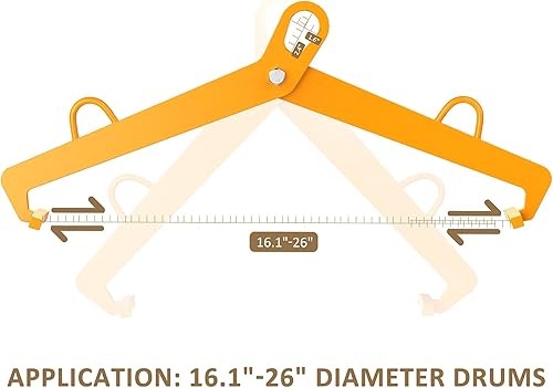Miniatura 2 de Abrazadera de tambor vertical - Levantador de tambor para tambores de acero y plástico de 55 galones - Capacidad de 1100 libras