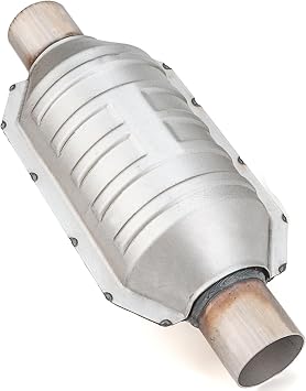 Catalytic Converter 2.25" Inlet/Outlet Car Universal 2.25" Inlet/Outlet Cat Converter with Heat Shield and Universal Catalytic O2 Port Compatible