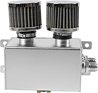 Vista 8 de Universal Aluminio AN10 1.2L Twin Baffle Dual Filter Motor Oil Catch Can Tanque con 2 filtros de aire Depósito de captura de aceite Tanque de lata