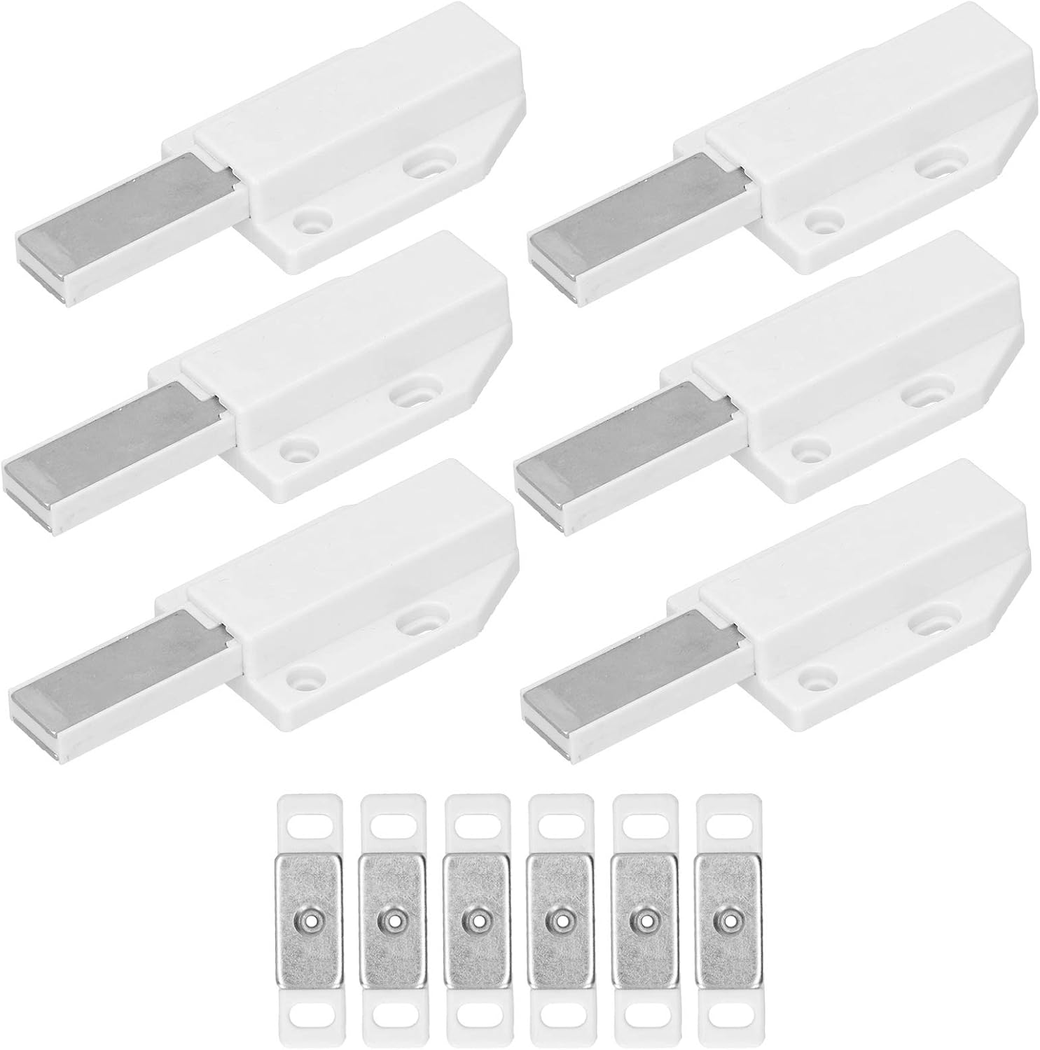 Semme 6 Set Magnetic Push Strong Suction Door Magnet Catch for Cabinets and Drawers ABS Easy Install