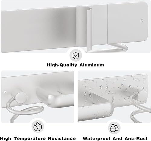 Miniatura 3 de Soporte para secador de pelo 3 en 1, organizador de herramientas para el cabello, soporte para secadora de pelo, montaje en pared, baño, dormitorio,