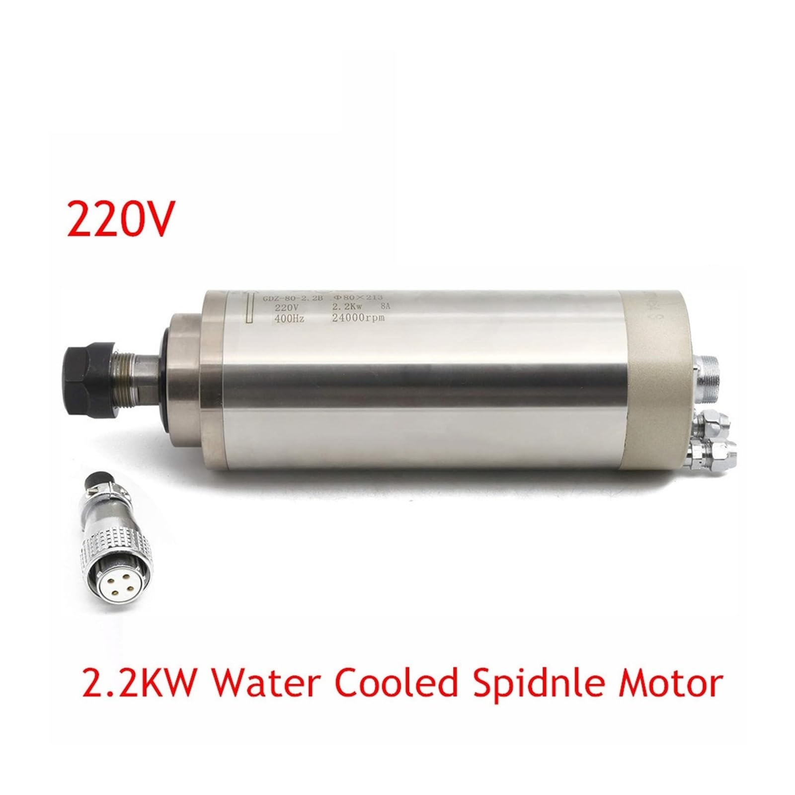 KACOME CNC Engraving Spindle Motor 2.2KW 220V Water-Cooled ER20 400Hz 24000RPM 80mm Milling and Grinding,...(Just Spindle 220V)