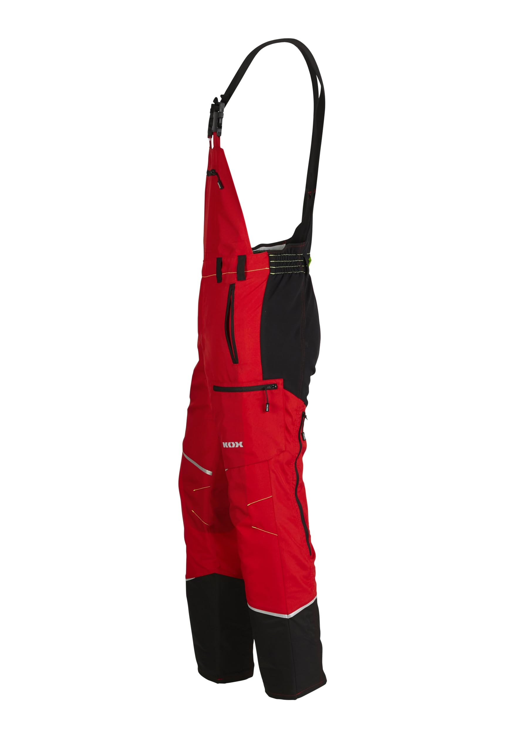 KOX Schnittschutz Latzhose Mistral 3.0 Rot/Gelb Größe 62 | Typ A