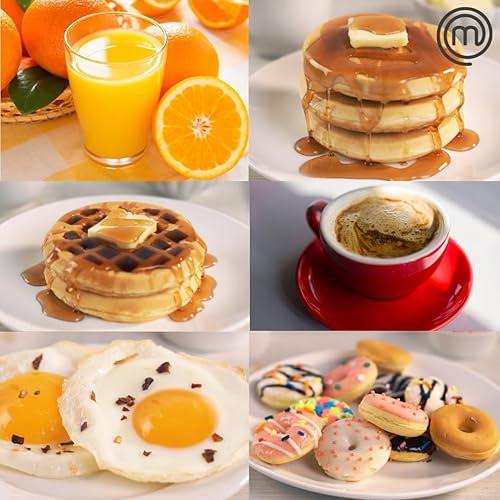 Miniatura 6 de MasterChef Mini máquina de desayuno navideño 3 en 1 haz huevos, panqueques, donas, gofres y más en 1 electrodoméstico fácil de usar. 3 platos de