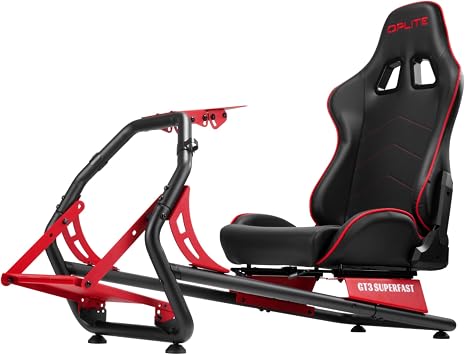 OPLITE GT3 SUPERFAST - Cabina de simulación, asiento de carreras y chasis tubular para Logitech y Thrustmaster.