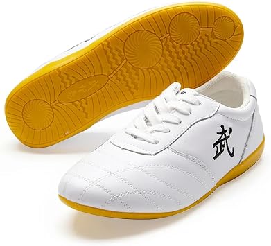 Tai chi Kung fu Shoes for Women Men Black Martial Arts Sneakers for Practice Womens Karate Boxing Shoes for Wing Chun Training Taekwondo Sport Shoes Zapatillas de Tai chiSize36EU,ColorWHITE