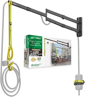 Barkan 63" Protective EV Charging Cable Wall Arm, 5 Year Warranty, Indoor & Outdoor Weatherproof zinc Coating, for Electric Vehicle Cable, Retractor Arm