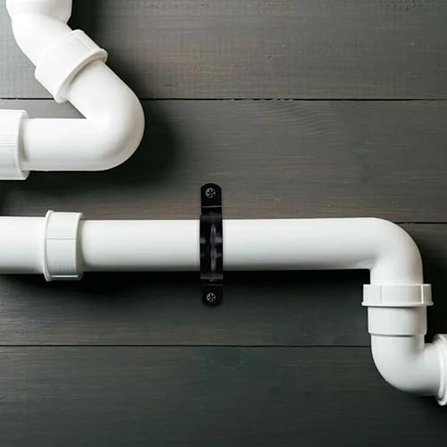 Miniatura 4 de 20 abrazaderas rígidas de acero inoxidable M12 304, correa de tubo de conducto de metal negro de 2 agujeros, soporte en U con tornillos, clip de