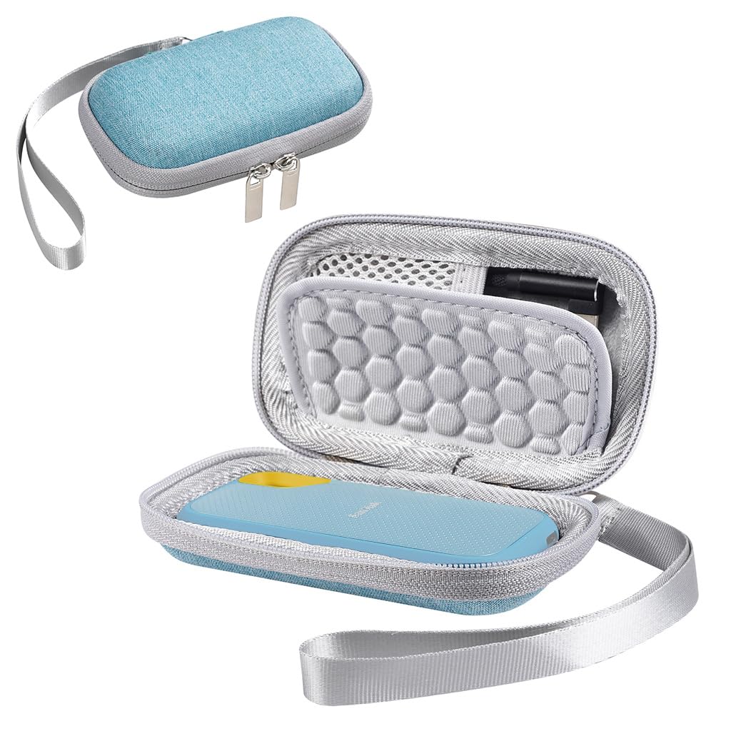 Carrying Case for SSD, Storage Bag for SanDisk 500GB 1TB 2TB 4TB Portable SSD SDSSDE61/ SDSSDE60, Storage Case for Solid State Drive EVA Waterproof Storage SSD Travel Bag, No SSD Included