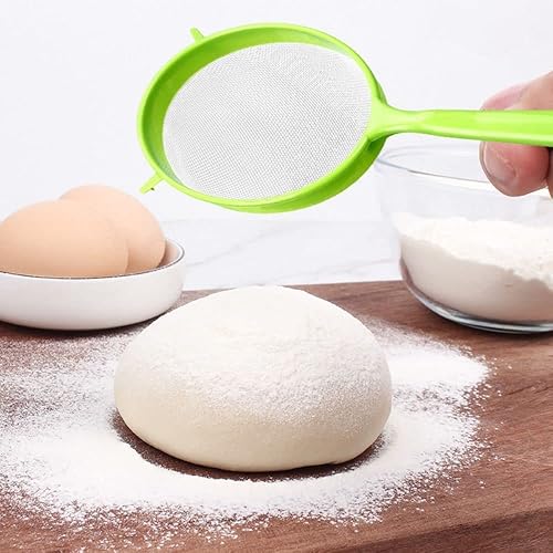 Miniatura 7 de 3 unidsset de plástico de malla fina colador de tamiz de alimentos colador con mango para hornear herramienta de cocina té jugo pasta tamiz