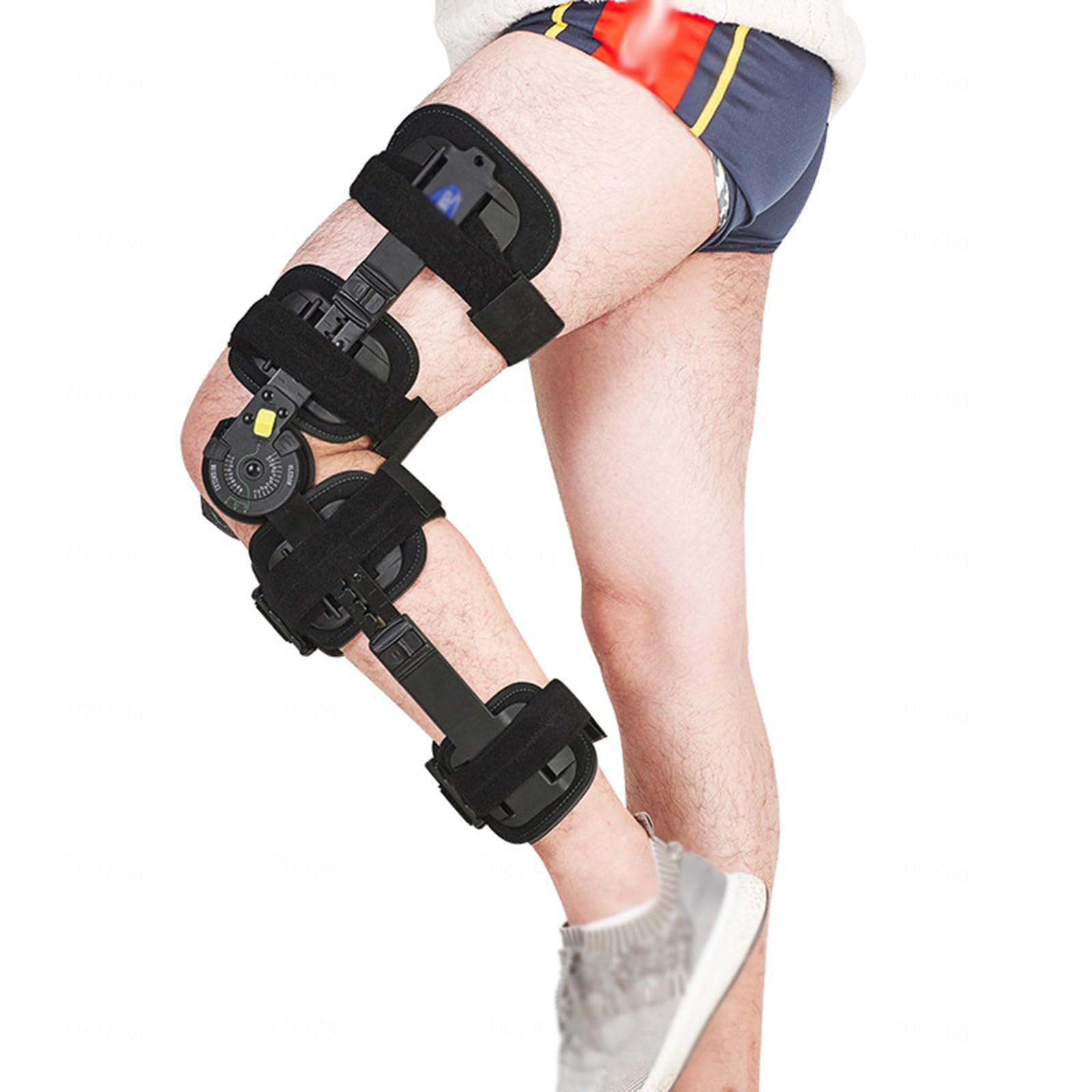 Ginocchiera incernierata per Uomini e Donne con Dolore al Ginocchio, Regolabile Immobilizzatore del Ginocchio Supporto Post op Ginocchiera per la stabilizzazione del Recupero,Left