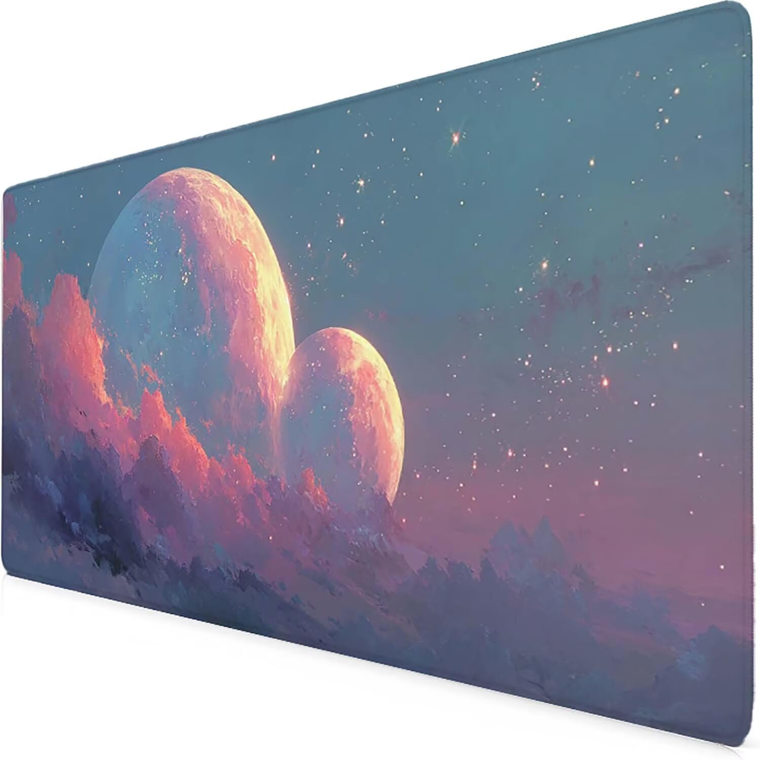 Tappetino Mouse XXL 1000x500mm Lilla Mousepad Luna Tappetino Scrivania Grande, con base in Gomma Antiscivolo, Impermeabile Sottomano Scrivania per Computer, Ufficio, Accessori Gaming Mouse Pad 5-3910l