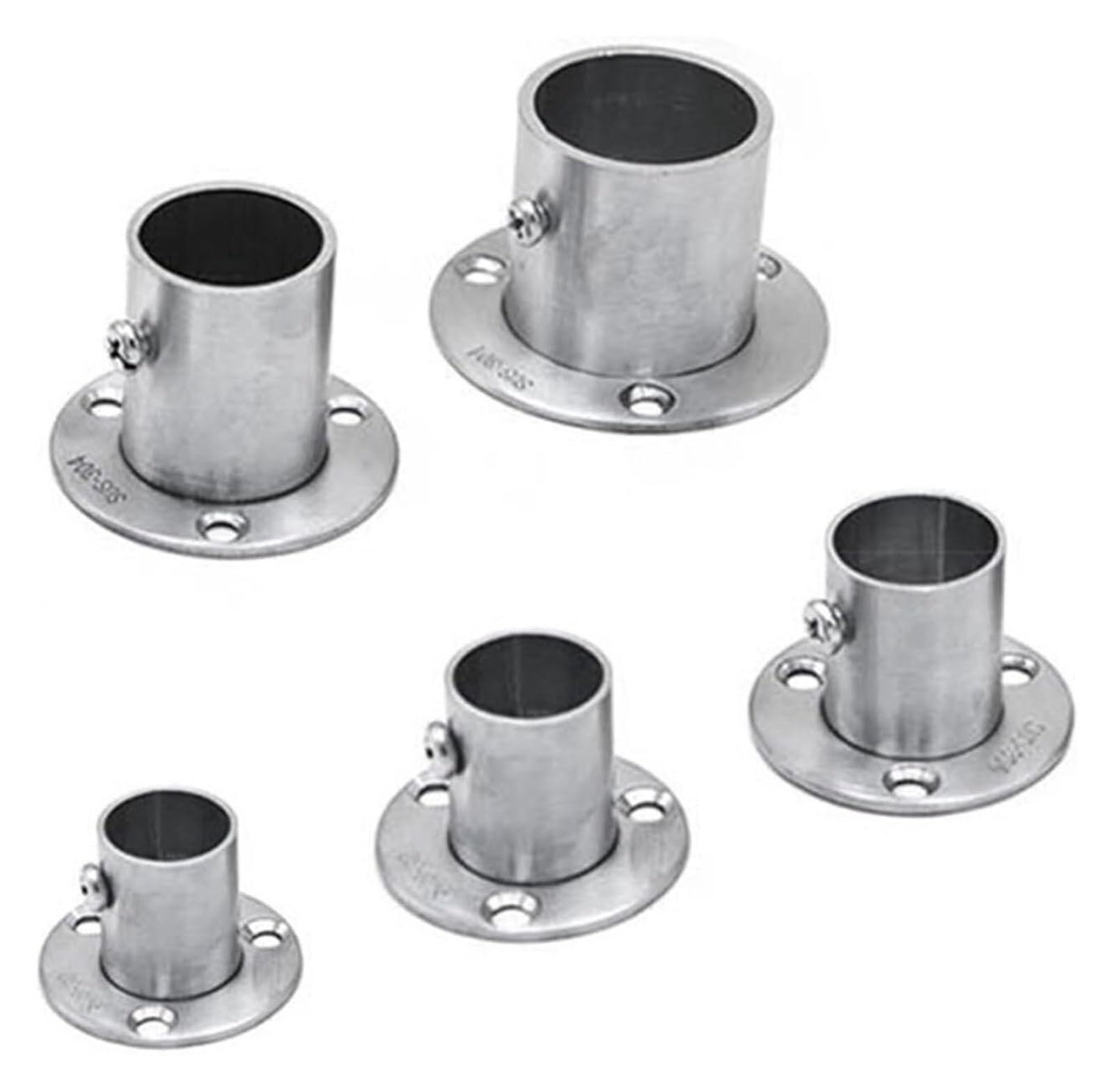 Round Wardrobe Brackets Sockets, Stainless Steel Pole Socket Flange Bracket 16-32mm For Closet Wardrobe Shower Curtain Rod(32mm)