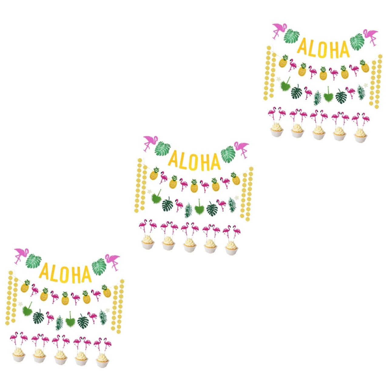 ibasenice 3stücke Hawaiian Party Dekoration Mit Aloha Banner Tropischen Girlanden Und Zubehör Für Sommer Garten Und Strandpartys Atmosphäre Für Jeden Anlass