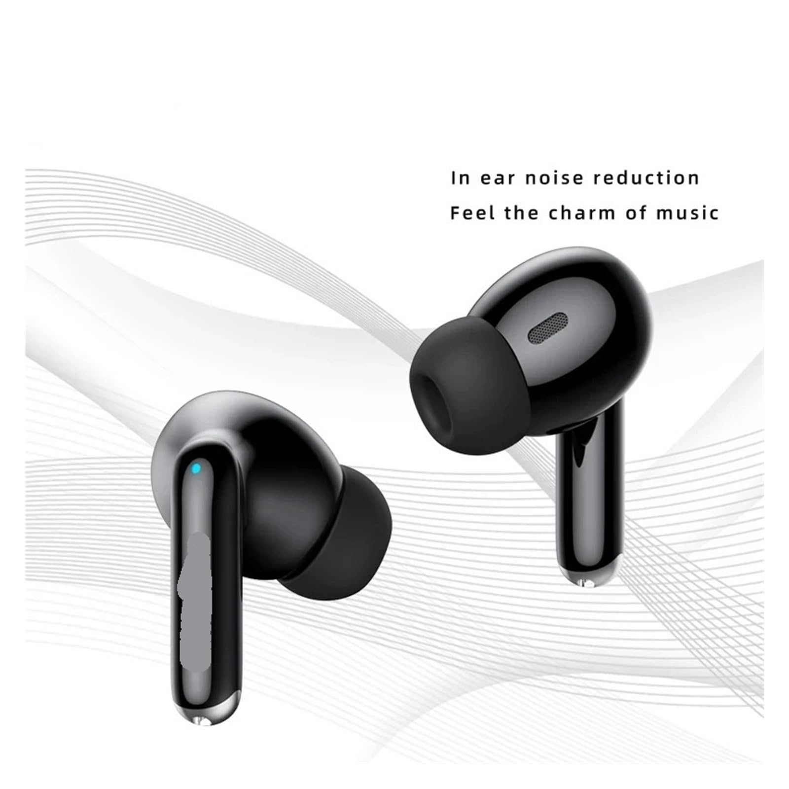 Écouteurs Intra-Auriculaires Bluetooth avec Deux Microphones, réduction du Bruit stéréo, écouteurs tactiles Basse HiFi(White)