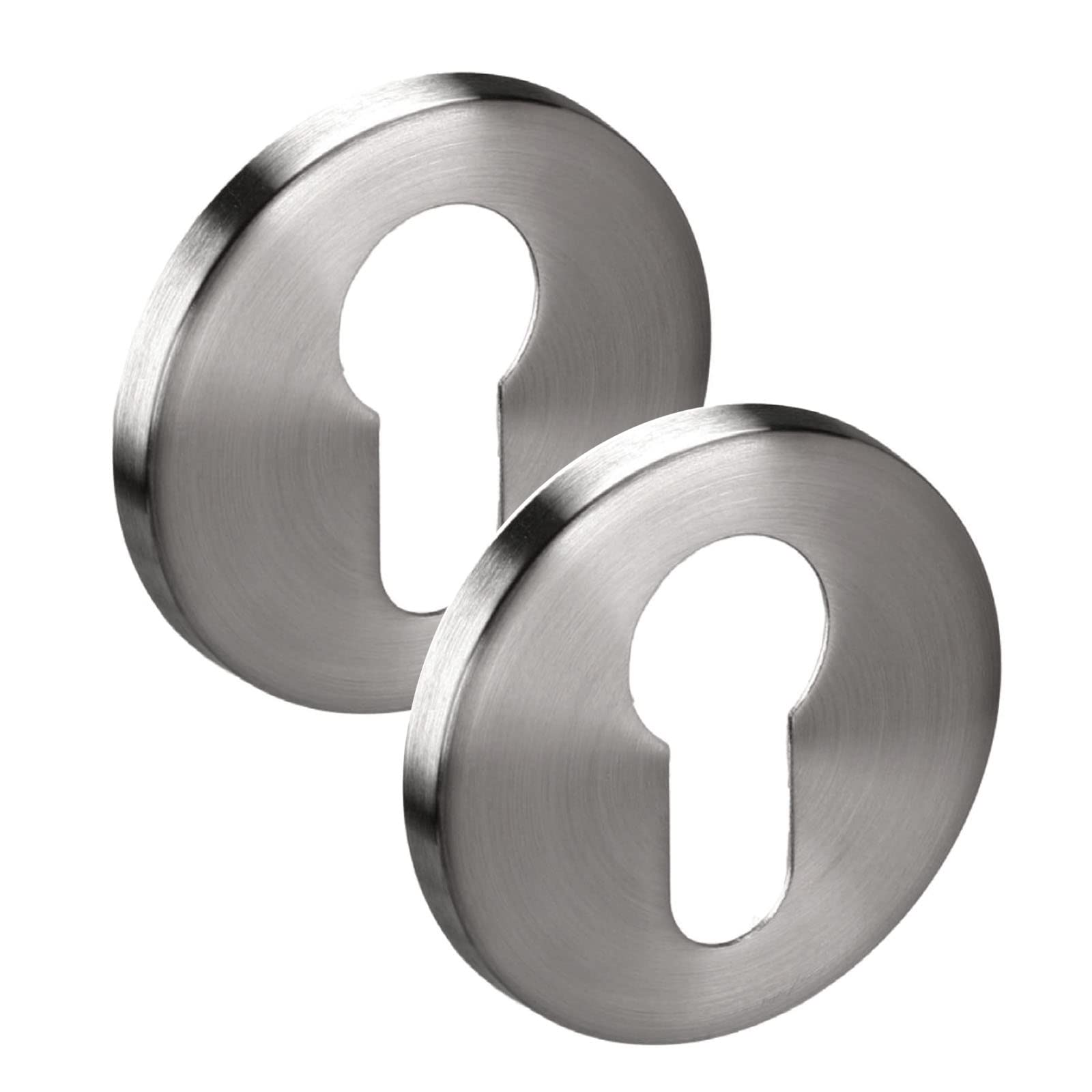 Access Hardware Satin Stainless Steel Euro Escutcheons Keyhole Covers With Satin Finish 6Mm - Pair