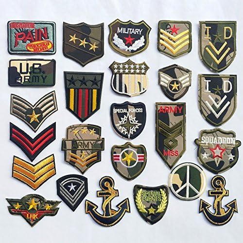 Miniatura 5 de Libiline 24 piezas de insignias de soldado para niños, parche bordado para coserplanchar en la ropa, vestido, sombrero de planta, jeans, flores de