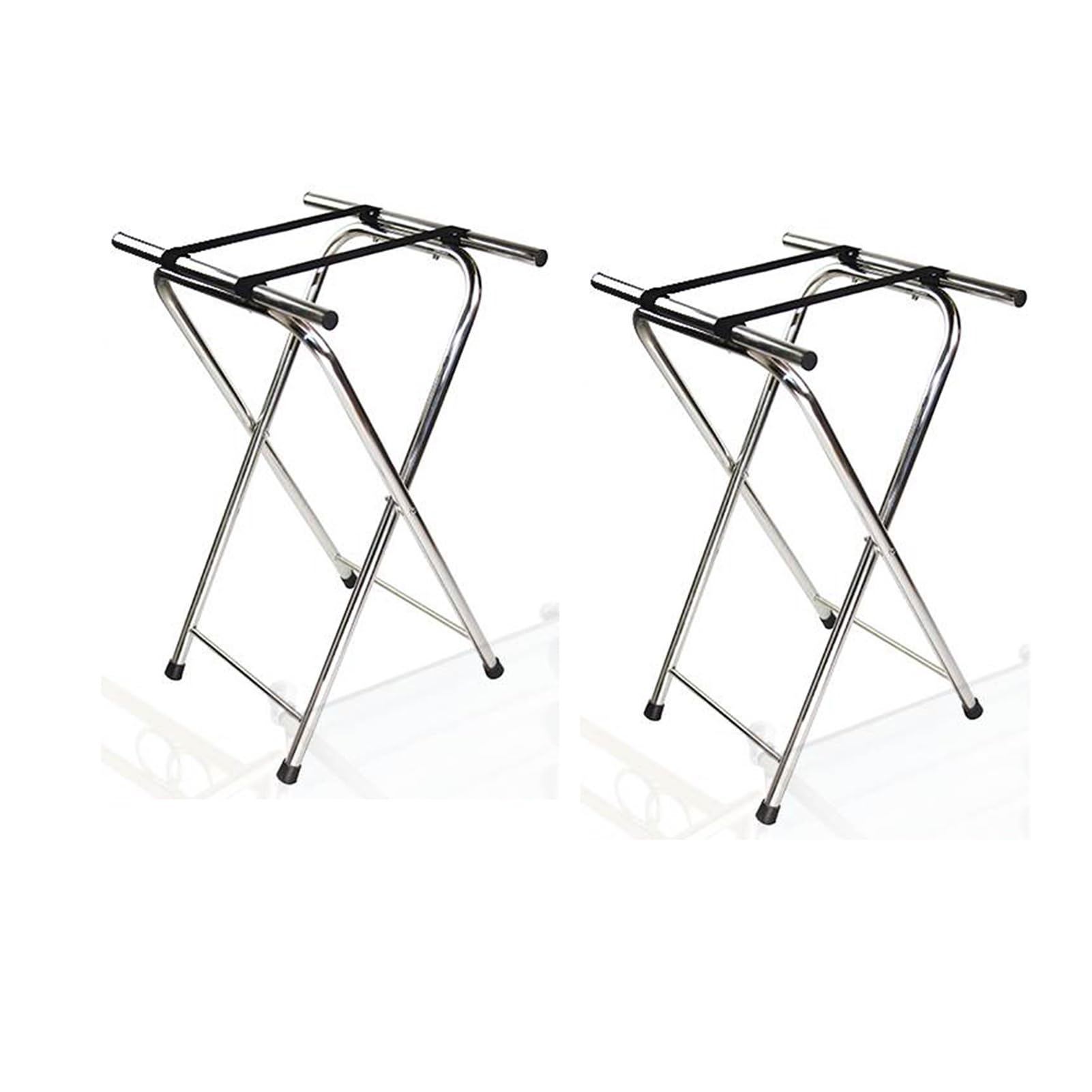 Portamaletas Plegable For Habitación De Invitados: Portaequipajes De Acero Inoxidable, Estante For Guardar Equipaje En Hoteles, Habitaciones De Invitados Y Dormitorios(2PCS)
