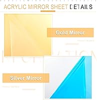 Vista 3 de 3 piezas de hoja de espejo acrílico, hoja acrílica, corte láser, espejos de plástico acrílico inastillables para el hogar, diseño arquitectónico