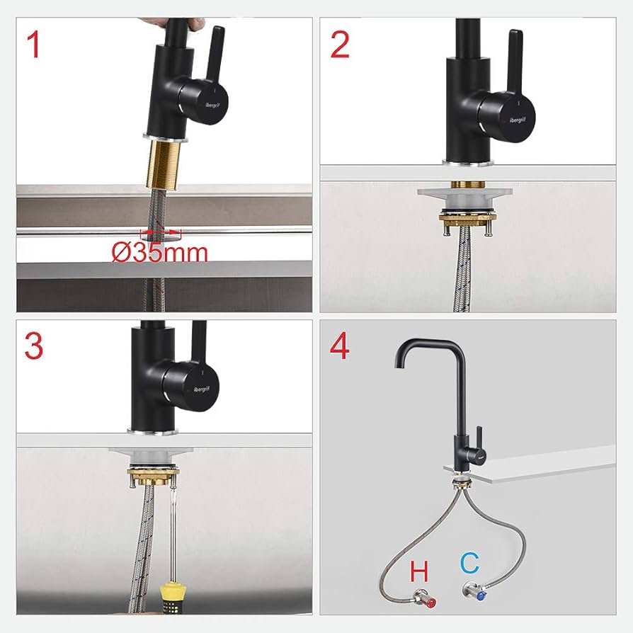 Ibergrif M22105W - Sink Mixer Tap With High Spout, Kitchen Faucet