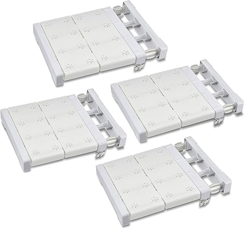 Gerrii 4 piezas separador escalable en capas ajustable estante de almacenamiento estante organizador para la escuela estantes de armario ampliables