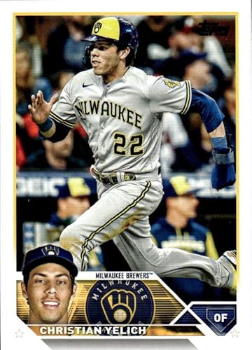 2023 TOPPS #192 CHRISTIAN YELICH MILWAUKEE BREWERS BASEBALL OFFICIAL TRADING CARD OF THE MLB