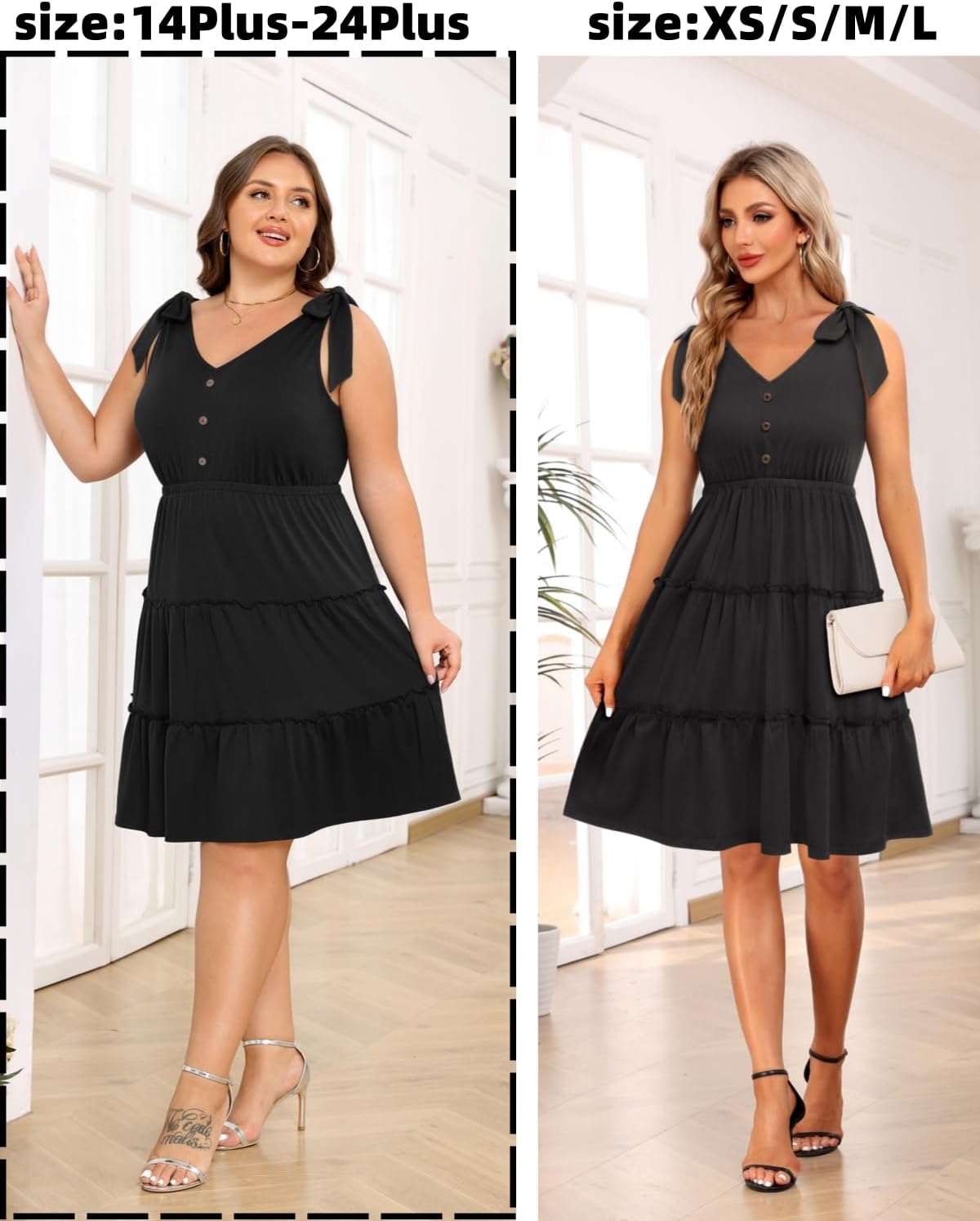 Women Plus Size Summer Dresses - Casual Beach Sun Graduation Vacation Sleeveless Short Sundress - Image 5