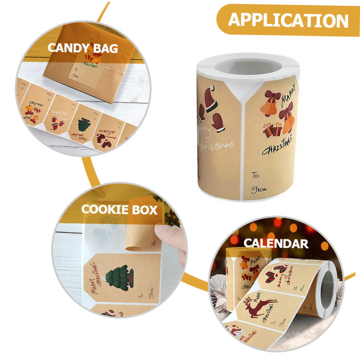 STOBOK 2 Di Etichette Adesive Per Decorazioni Natalizie Etichette Festive Autoadesive Per Decorazioni Da Imballaggio Facili Da Applicare