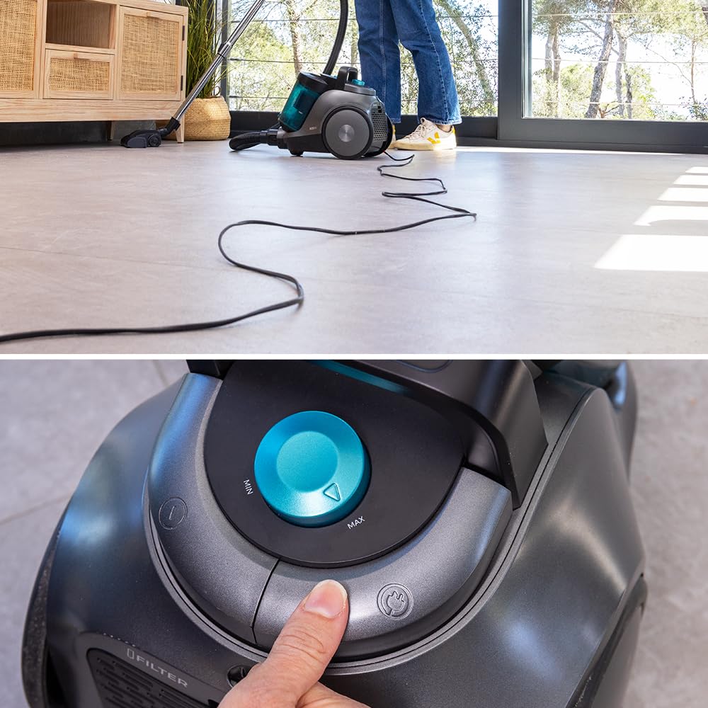 Cecotec Aspirateur Traîneau sans Sac 2,5L Conga Rockstar Cyclonic Pro. 900W, Puissance d'Aspiration 19Kpa, Régulateur de Puissance, Inclut Cyclonic System, Filtre HEPA, Rayon d'action 6m
