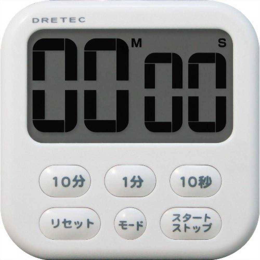 Minuterie grand écran DRETEC chronomètre numérique LCD Soap 6 T-198WT