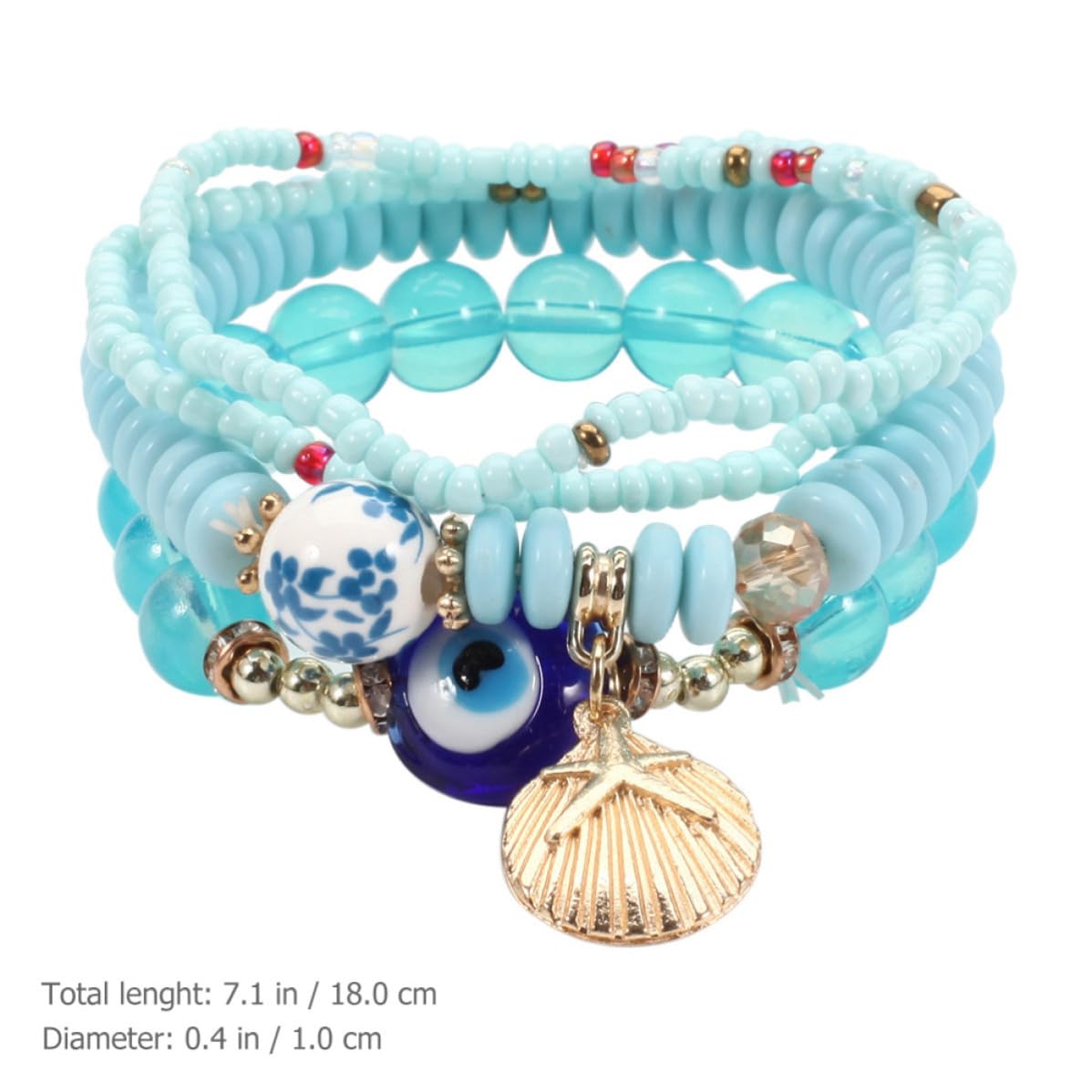 Abaodam 18 Juegos Pulseras Bohemias de Cuentas para Mujer Diseño Chic y Materiales de Vidrio y Aleación, Cómodas y Seguras Día Festival