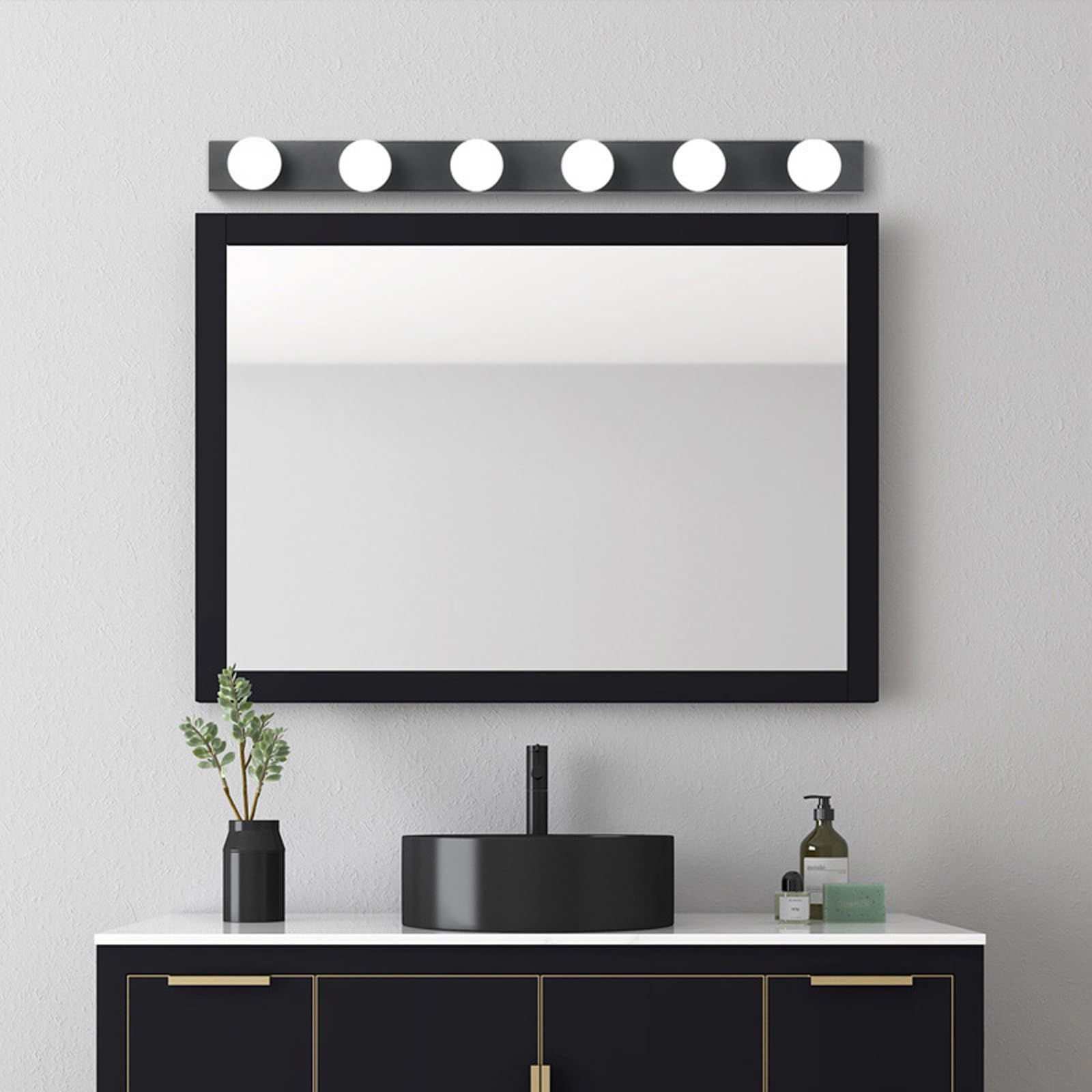 LED Bad Spiegelleuchte Wandlampe Indoor Wasserdichte Wandleuchte Hollywood Stil Wandbeleuchtung Moderne Lange Wandleuchten für Schminklicht Beleuchtung (Weiß-Warmes Licht,40cm 3-Glühbirnen)