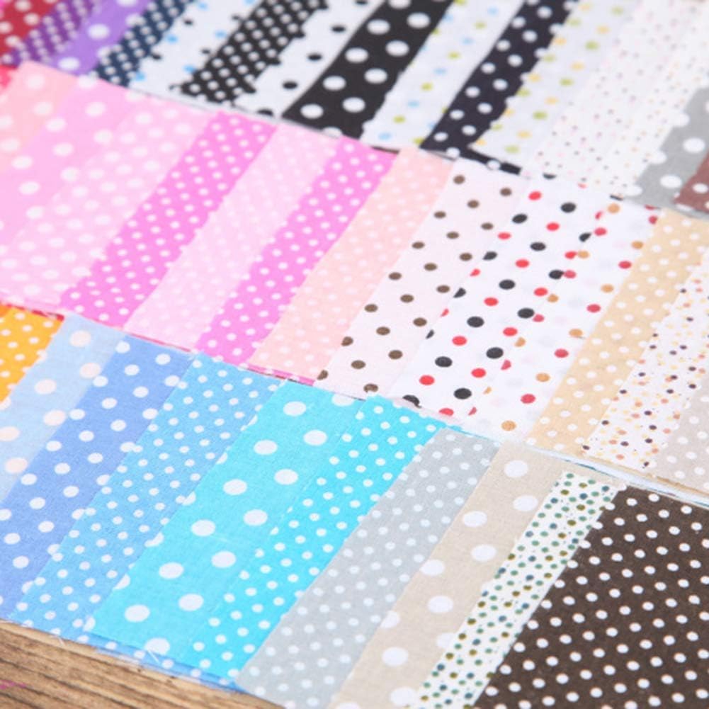 50Pcs 4" x 4" Top Cotton Craft Fabric Bundle Squares Patchwork DIY Sewing Scrapbooking Quilting Floral Dot Pattern Artcraft Polka Dot (10cm x 10cm)
