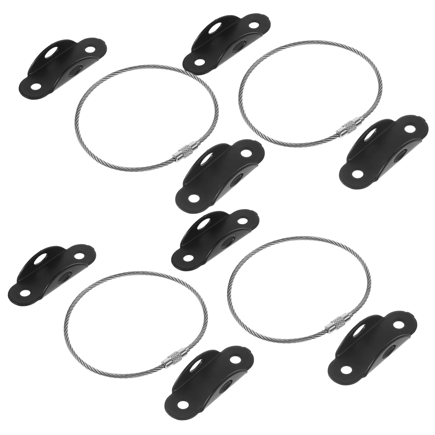 Generic 4 Sets Furniture Fall Preventer Dresser Proofing Kit Furniture Safety Straps Proofing Cabinet Anchors Furniture Anchors to Wall Cabinet Straps Furniture Strap Alloy Black