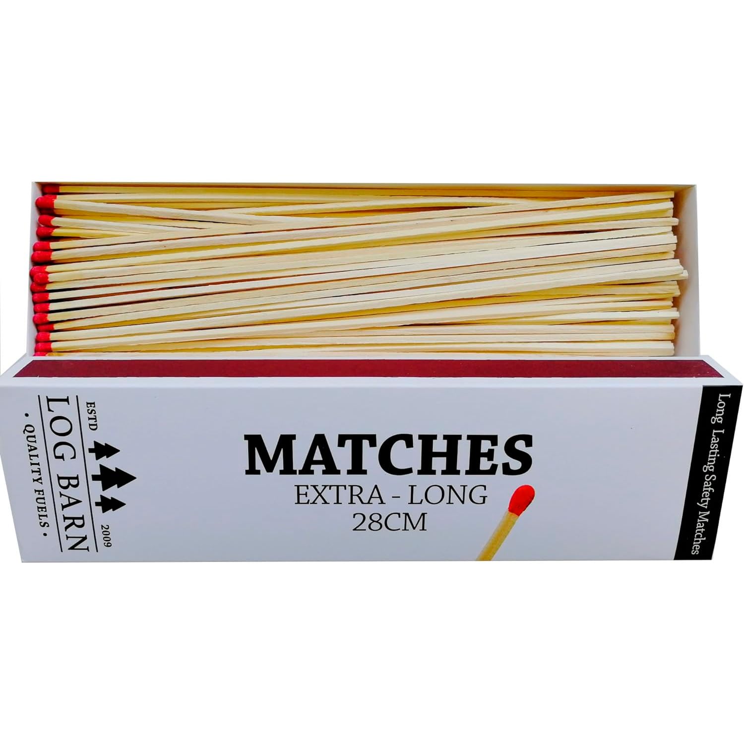 Log Barn 28cm Extra Long Safety Games, 1 Box (90 Matches Per Box). Long Lasting Camping Matches for Wood Burners, Fire Pits, Ovens Extra Strong BBQ Fire Lighter - Genuine Barn Lighter-image-49